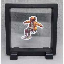 Stoel dans move - Vierkante Zwarte Display 11x11 met dans sticker