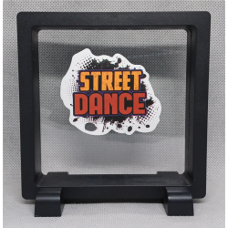 Tekst Street Dance - Vierkante Zwarte Display 11x11 met dans sticker