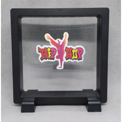 Roze Hip Hop - Vierkante Zwarte Display 11x11 met dans sticker