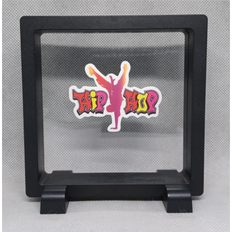 Roze Hip Hop - Vierkante Zwarte Display 11x11 met dans sticker