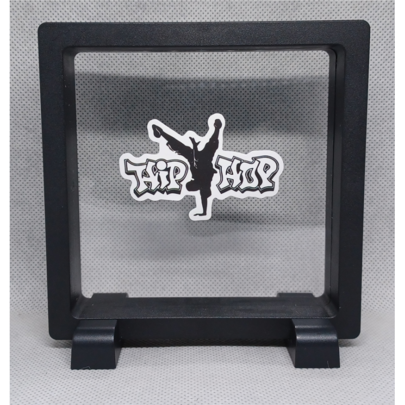 Hip Hop Danser - Vierkante Zwarte Display 11x11 met dans sticker