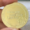 Munten Display - I love you 2 hartjes - Tekst - Goud - 5